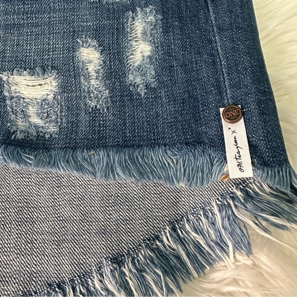 ONE Teaspoon for Free People Blue Colt High Waisted Bonitas Denim Shorts - Picture 8 of 14